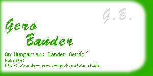 gero bander business card
